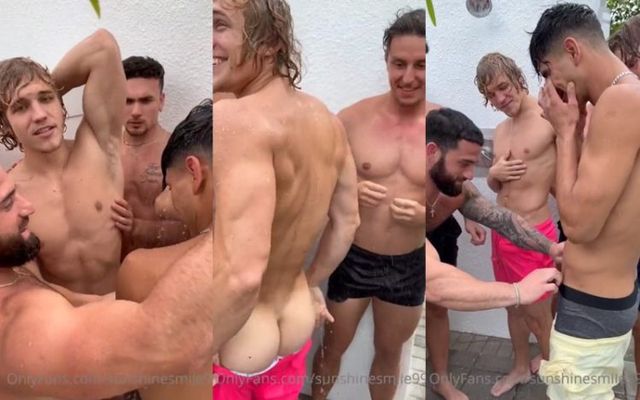 JustTheGays thumbnail for Sunshinesmile99 – showering with the bros - amateur gay porn from OnlyFans, MyVidster, GayForFans and more! - 