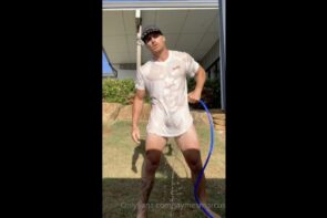 JustTheGays thumbnail for Slowly stripping while hosing myself down Jaymz Wright jaymzwrightx - amateur gay porn from OnlyFans, MyVidster, GayForFans and more! - video