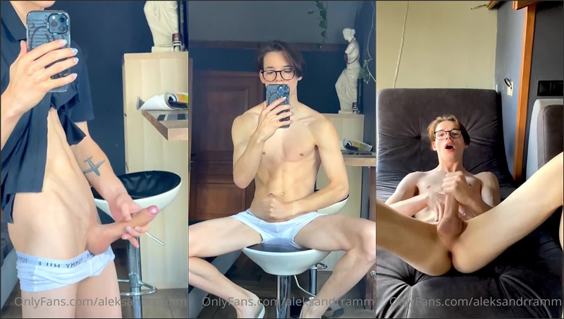 JustTheGays thumbnail for aleksandrramm shows off his ass and jerks off - amateur gay porn from OnlyFans, MyVidster, GayForFans and more! - 