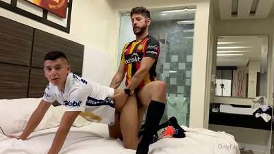 JustTheGays thumbnail for Morro Chacal (Agvalu) and LeonActXL fuck in their jerseys - amateur gay porn from OnlyFans, MyVidster, GayForFans and more! - Anal