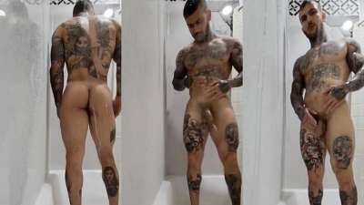 JustTheGays thumbnail for Michael Hoffman jerks off in the shower - amateur gay porn from OnlyFans, MyVidster, GayForFans and more! - 