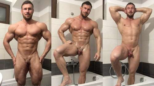 JustTheGays thumbnail for MuscularKevin shows off his body in the shower - amateur gay porn from OnlyFans, MyVidster, GayForFans and more! - 