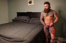JustTheGays thumbnail for Bearded muscle jerks off and cums over himself – Kevin Clevenger (ironsanctuary) - amateur gay porn from OnlyFans, MyVidster, GayForFans and more! - Jerk Off, Muscle