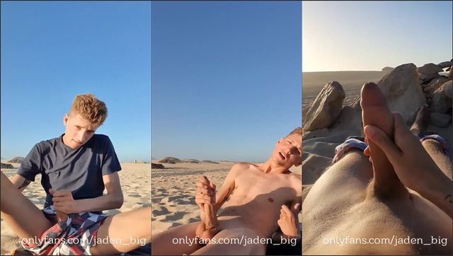 JustTheGays thumbnail for jaden_big jerks off on the beach - amateur gay porn from OnlyFans, MyVidster, GayForFans and more! -