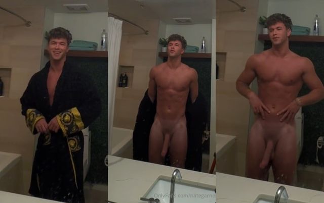 JustTheGays thumbnail for Nate Garner shows off his massive cock in the mirror - amateur gay porn from OnlyFans, MyVidster, GayForFans and more! - Big Cock, Solo