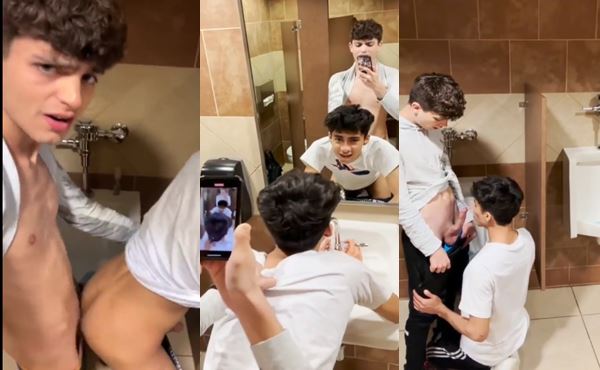 JustTheGays thumbnail for Twinks fuck in the restaurant bathroom - amateur gay porn from OnlyFans, MyVidster, GayForFans and more! - 