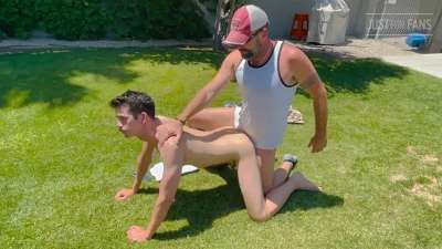 JustTheGays thumbnail for Brad Unzipped fucks Jonah Wheeler (ShowOffJonah) in the yard - amateur gay porn from OnlyFans, MyVidster, GayForFans and more! - Anal