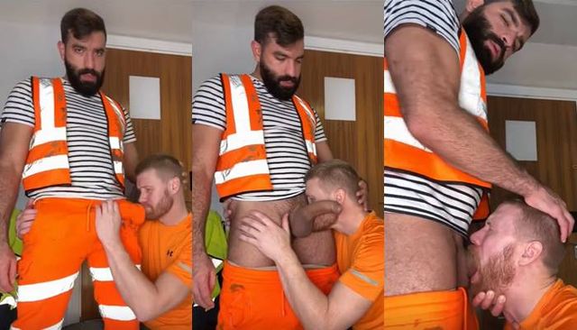 JustTheGays thumbnail for Face fucking a colleague in the breakroom - amateur gay porn from OnlyFans, MyVidster, GayForFans and more! - Oral