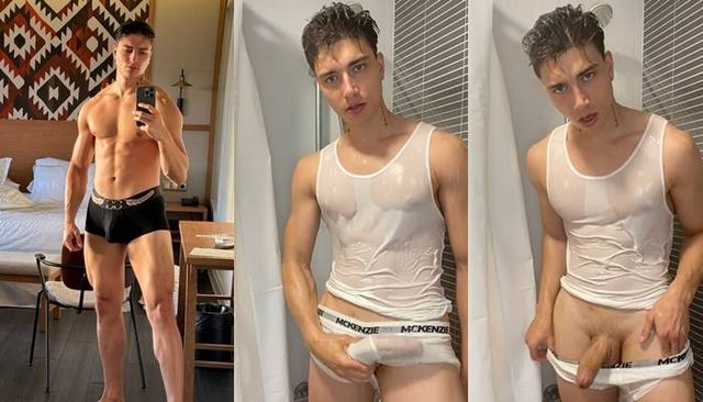 JustTheGays thumbnail for Golden Georgii (goldengeorgiii) shows off his cock in the shower - amateur gay porn from OnlyFans, MyVidster, GayForFans and more! - 