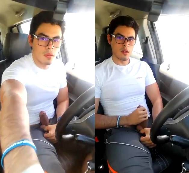 JustTheGays thumbnail for Latin guy jerks off in the car - amateur gay porn from OnlyFans, MyVidster, GayForFans and more! - 