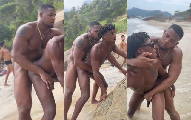 JustTheGays thumbnail for Fit black guys fuck on the beach - don't care who sees - amateur gay porn from OnlyFans, MyVidster, GayForFans and more! - Anal, Outdoor