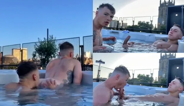 JustTheGays thumbnail for Gay0161 Couple – buff twunks fucking after a hot tub blowjob - amateur gay porn from OnlyFans, MyVidster, GayForFans and more! - 