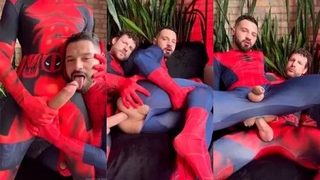 JustTheGays thumbnail for Igor Lucios and Tim Kruger fuck in spiderman costumes – Part 2 - amateur gay porn from OnlyFans, MyVidster, GayForFans and more! - 