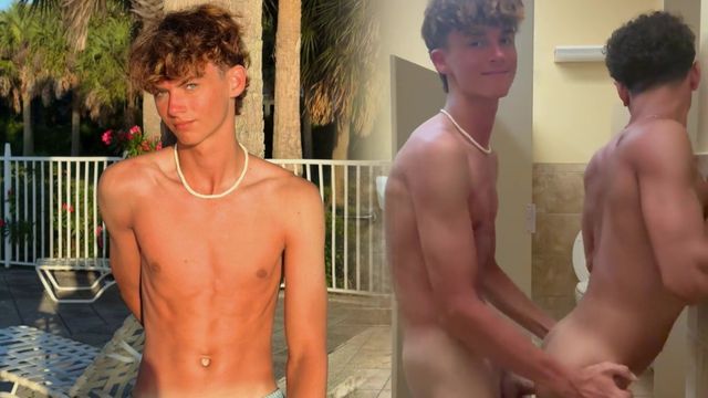 JustTheGays thumbnail for 18 year old boyfriends fuck in the public bathroom while on family vacation – Jacktwinkie - amateur gay porn from OnlyFans, MyVidster, GayForFans and more! - 