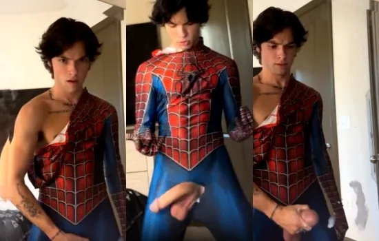 JustTheGays thumbnail for Logansprivatepage – jerking my massive twink cock in a spiderman costume - amateur gay porn from OnlyFans, MyVidster, GayForFans and more! - 