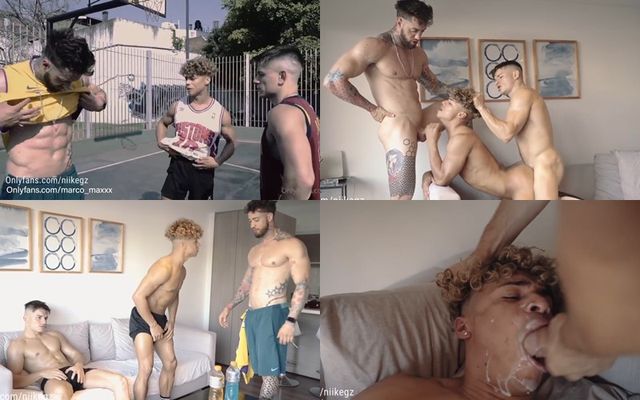 JustTheGays thumbnail for Marco Maxxx and Niikegz – a rough threesome after the game - amateur gay porn from OnlyFans, MyVidster, GayForFans and more! -