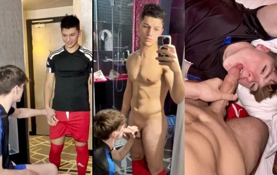 JustTheGays thumbnail for Maxence_Hot – sucking a stud’s cock after the match - amateur gay porn from OnlyFans, MyVidster, GayForFans and more! -