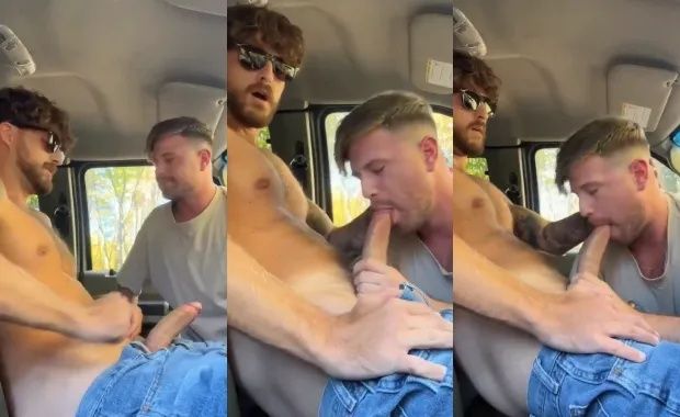 JustTheGays thumbnail for A blowjob in the truck - amateur gay porn from OnlyFans, MyVidster, GayForFans and more! - Big Cock, Oral