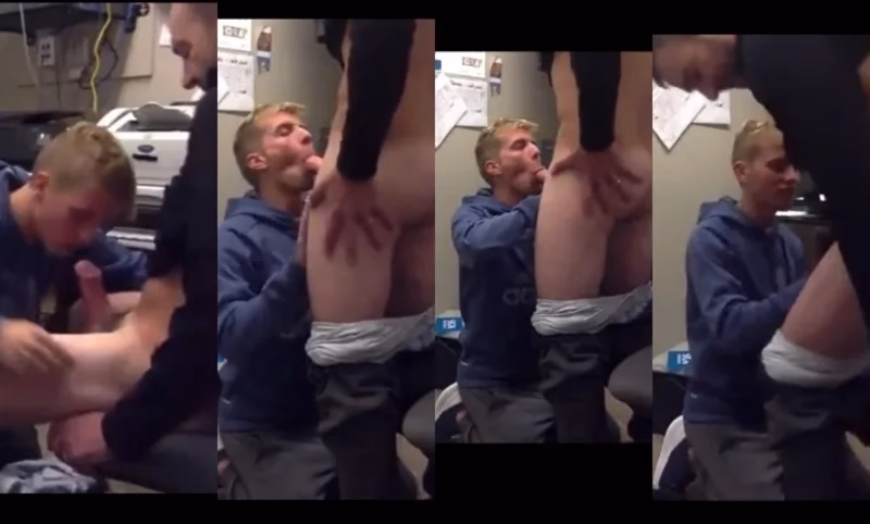 Blond boy sucks his boss in the backroom - unknown Porn - JustTheGays