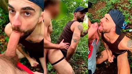 JustTheGays thumbnail for Eli Thorne and Top Monster Cock fuck in the woods – Big Boi Eli