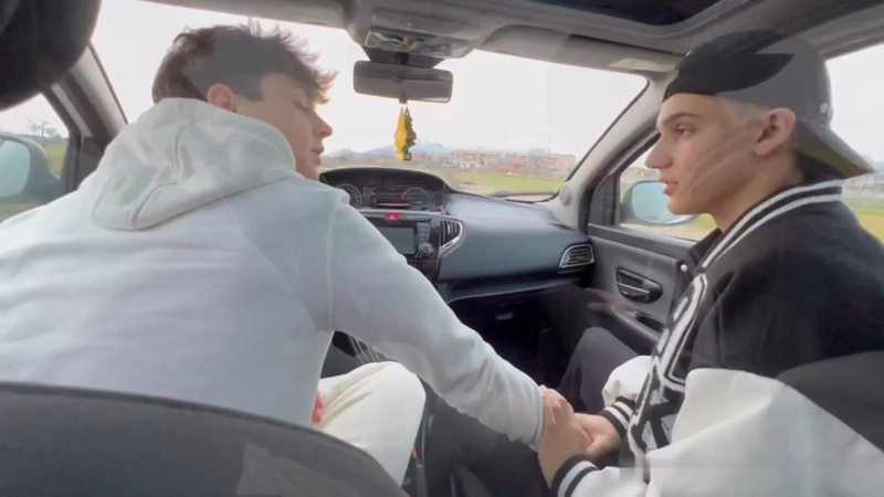 Samuele Cunto (sexysamu) and Kevin Guastella (hotkev) jerk and fool around in the car - Kevin Guastella (Hotkev) Porn - with Samuele Cunto (Sexysamu) JustTheGays