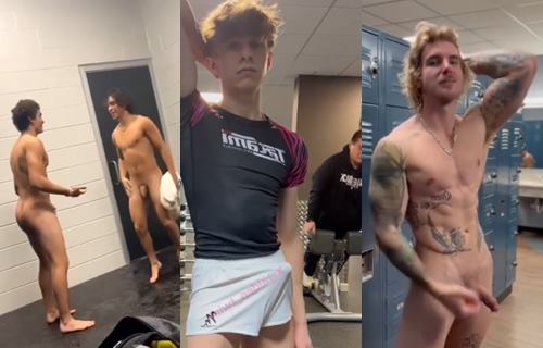 JustTheGays thumbnail for Acemoorcock – Sweat and Steam: Locker Room Desires – a compilation of locker room play