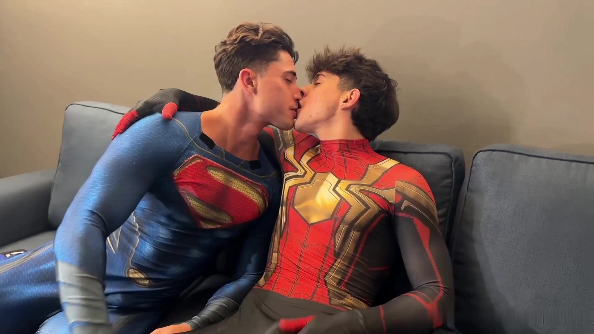 JustTheGays thumbnail for Samuele Cunto (sexysamu) and Ivan.ilterribile – Spiderman vs Superman - amateur gay porn from OnlyFans, MyVidster, GayForFans and more! - 