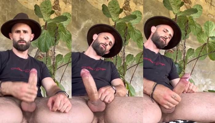 JustTheGays thumbnail for Aingeru jerks off and cums on the patio - amateur gay porn from OnlyFans, MyVidster, GayForFans and more! - 