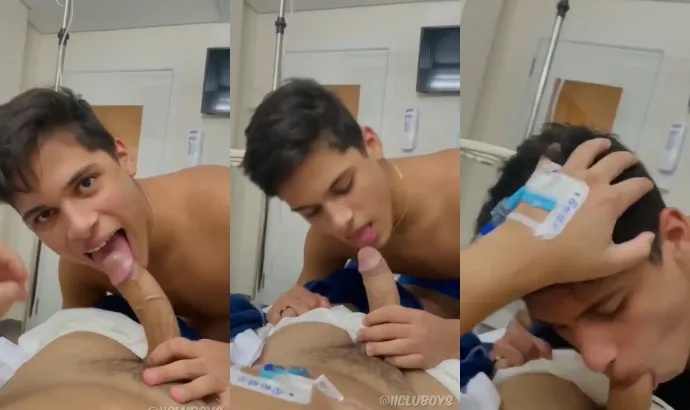 JustTheGays thumbnail for Twink gives his buddy a blowjob in the hospital - amateur gay porn from OnlyFans, MyVidster, GayForFans and more! - 