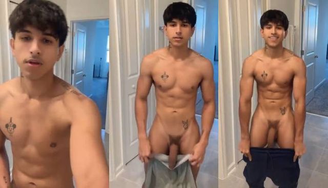 JustTheGays thumbnail for Latin twink shows off his massive cock while he gets ready - amateur gay porn from OnlyFans, MyVidster, GayForFans and more! - 