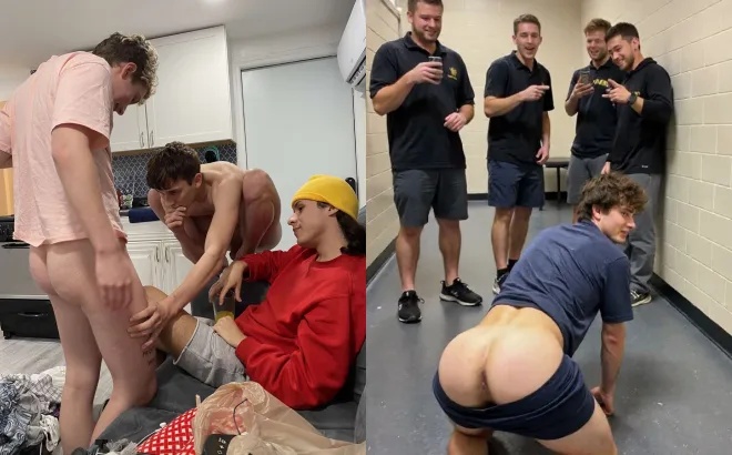 JustTheGays thumbnail for Drunk “straight” guys play with their cocks in the van - amateur gay porn from OnlyFans, MyVidster, GayForFans and more! - Group, Jerk Off