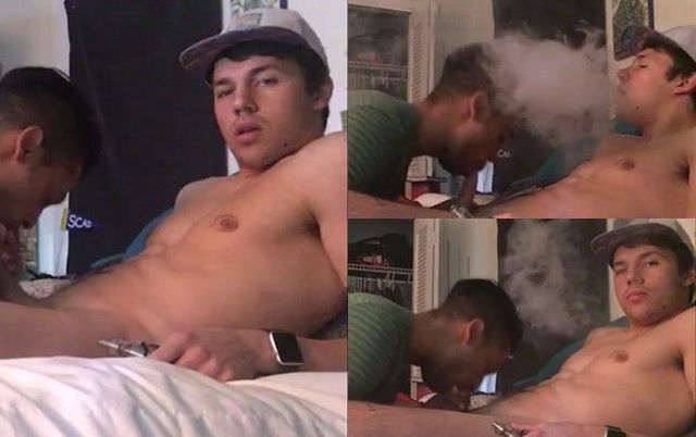 JustTheGays thumbnail for College kid vapes while getting a blowjob - amateur gay porn from OnlyFans, MyVidster, GayForFans and more! - Latin, Oral, Young & Twink