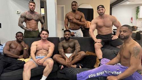 JustTheGays thumbnail for Jacobi's PlayHouse – AlexTheGR8, David Mitchel, IceManJB, Jacobi, KeionTheTop, Roman Hayes, The Gustavo Diez, The Stallion – an orgy - amateur gay porn from OnlyFans, MyVidster, GayForFans and more! - Anal, Bareback, Group, Interracial, Muscle