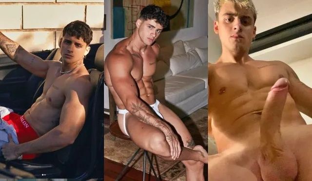 JustTheGays thumbnail for Heyitssimon shows off his body and jerks off – a compilation - amateur gay porn from OnlyFans, MyVidster, GayForFans and more! - 