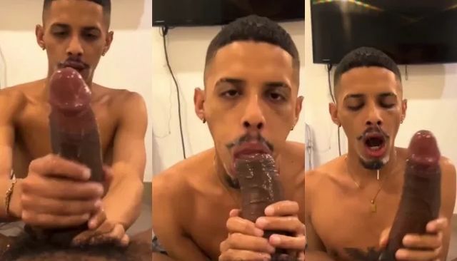 JustTheGays thumbnail for A sloppy blowjob of a massive black cock – dude is in shock and awe - amateur gay porn from OnlyFans, MyVidster, GayForFans and more! - Big Cock, Black, Oral, Shorts