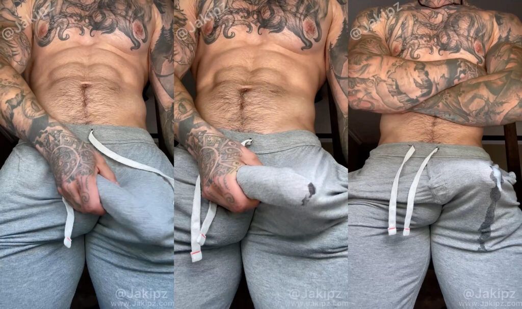 Jake Andrich (Jakipz) – Stroking my big cock and cumming in my sweatpants