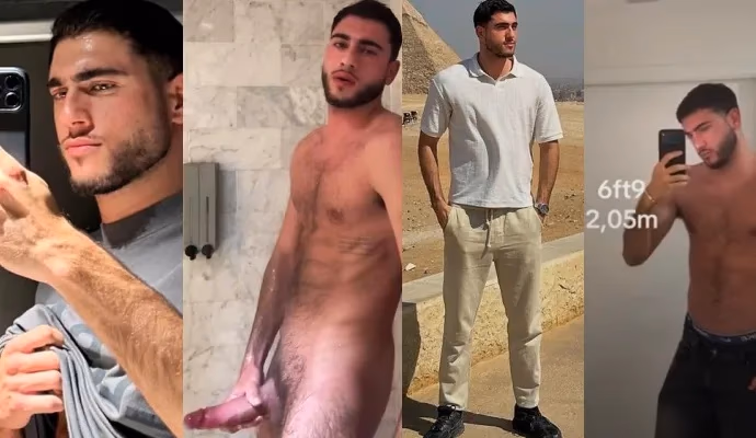 JustTheGays Quickies: Mediterranean prince jerks his massive cock in the shower