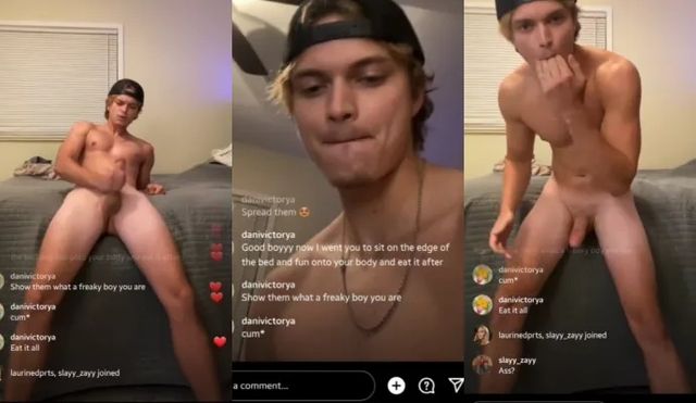 JustTheGays thumbnail for Ryan.Evans42 jerks his fat cock and eats his own cum on cam - Jerk Off, Shorts, Solo, TikTok, Young & Twink