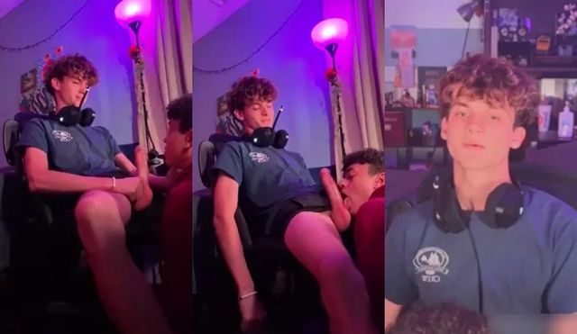 JustTheGays thumbnail for Twink takes a break from gaming to get his massive cock sucked - Big Cock, Oral, Young & Twink