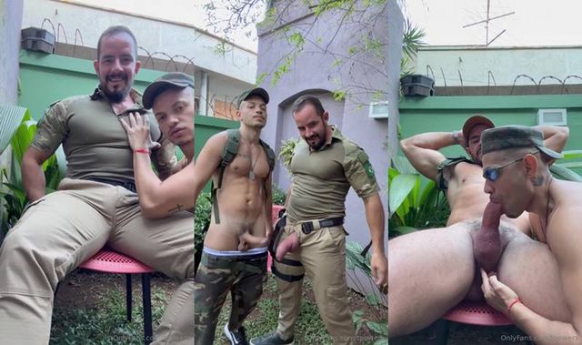 JustTheGays thumbnail for Eubrunozl and TpowerX – a blowjob while still in uniform - Big Cock, Daddy, Oral, Outdoor