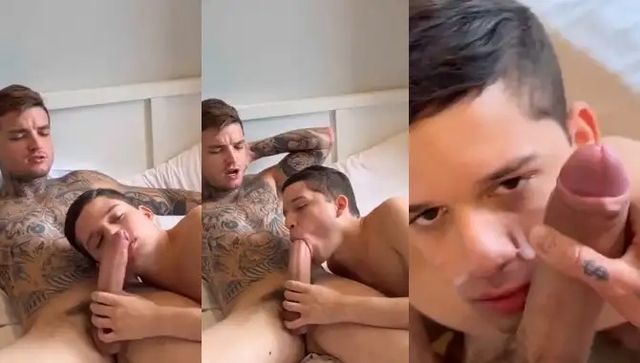 JustTheGays thumbnail for Hung tatted guy fucks his twink before giving him a facial - Anal, Bareback, Big Cock, Young & Twink