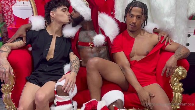 JustTheGays thumbnail for Jacobi’s Christmas orgy – with Pheremosa - Anal, Bareback, Big Cock, Group, Interracial, Muscle