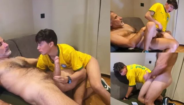 JustTheGays thumbnail for JhonGuevara69 gets fucked by a hung mature daddy - Anal, Bareback, Big Cock, Daddy, Dad/Son, Size Kink, Young & Twink