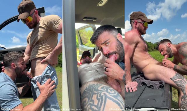 JustTheGays thumbnail for Jordan gives Troy a roadside blowjob – TroyxBrandt – JordanxBrandt – brandtsboys - Muscle, Oral, Outdoor
