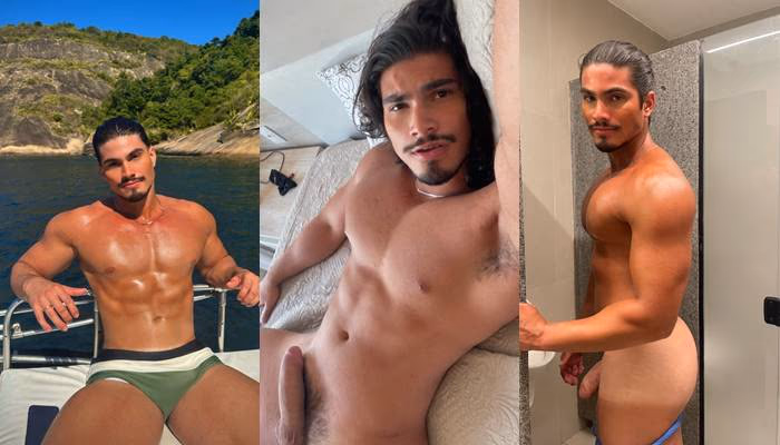 JustTheGays Quickies: Paulo Victor Melo jerks off on the edge of the bed