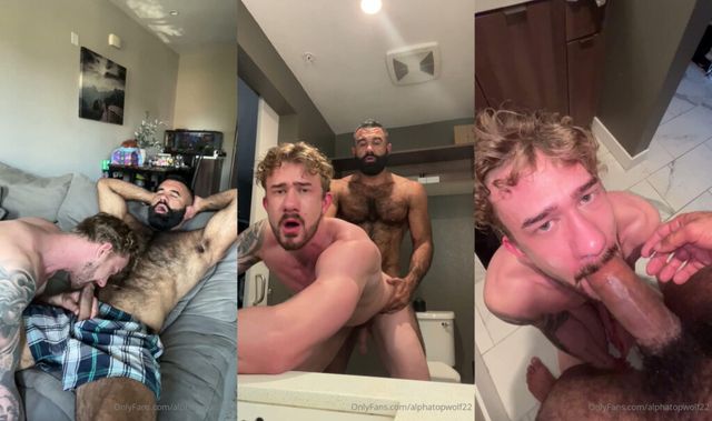JustTheGays thumbnail for Hot and hairy muscle daddy Persian Alpha Wolf (alphatopwolf22) fucks Evan Jordie - Anal, Bareback, Daddy, Hairy, Interracial, Muscle