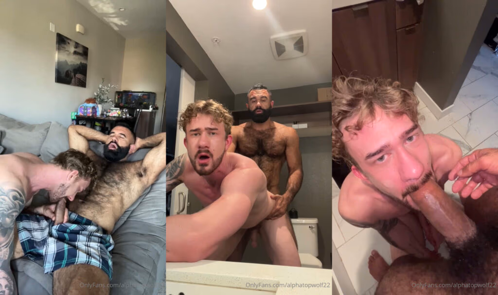 JustTheGays Quickies: Hot and hairy muscle daddy Persian Alpha Wolf (alphatopwolf22) fucks Evan Jordie