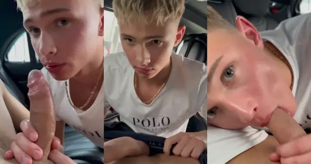 JustTheGays thumbnail for POV of a blonde twink sucking your cock in the car - Oral, Shorts, Young & Twink