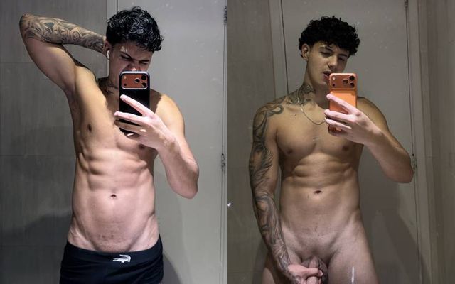 JustTheGays thumbnail for RokkoTancredi shows off his body and cock in the bathroom - Compilation, Jerk Off, Latin, Muscle, Shorts, Solo, TikTok, Young & Twink