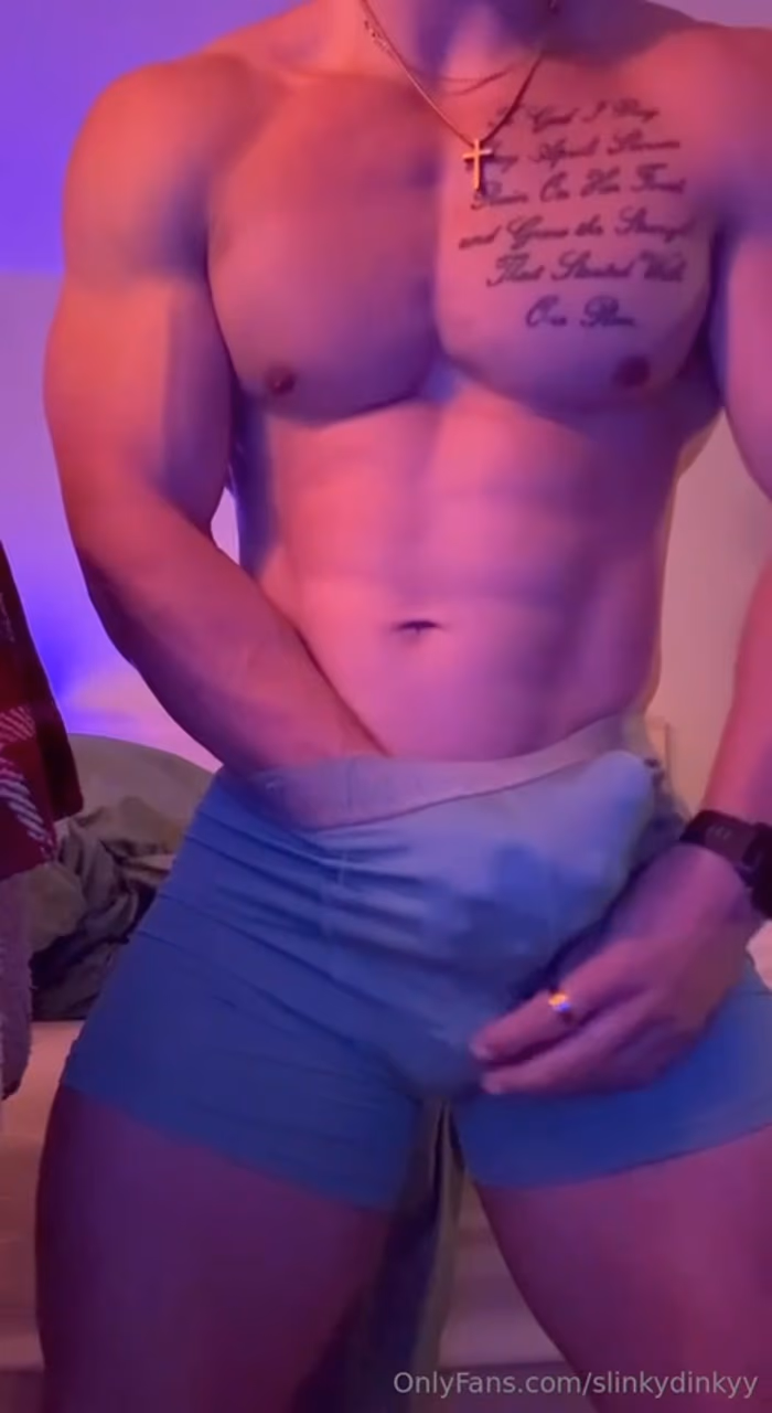 JustTheGays Quickies: Stroking my cock and cumming in my underwear – Brendon Islinger (slinkydinkyy)